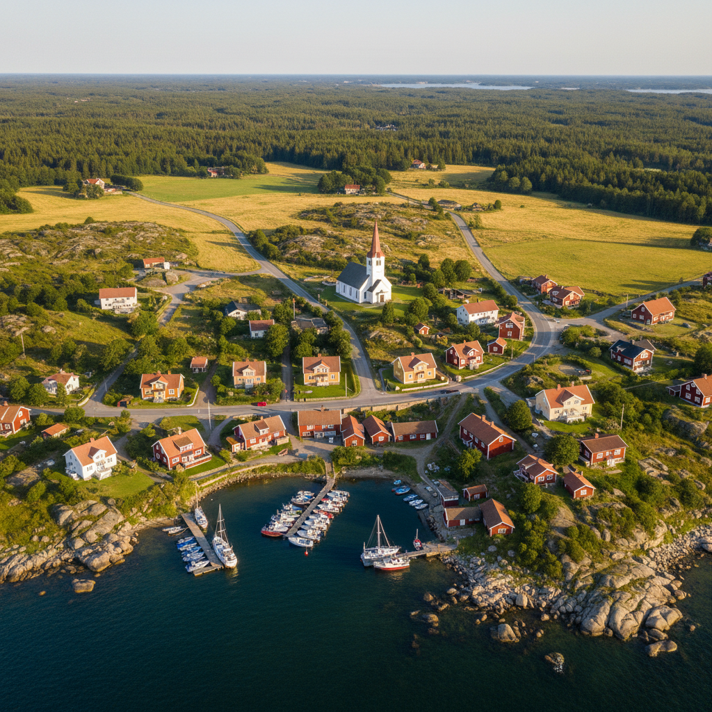 Flygbild över Stenungsund kommun